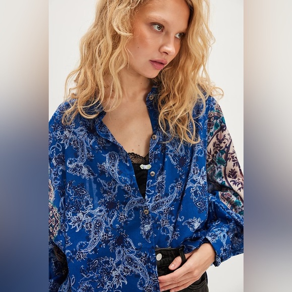 Free People Rose Bud Blouse Size Large NWT - Picture 4 of 10